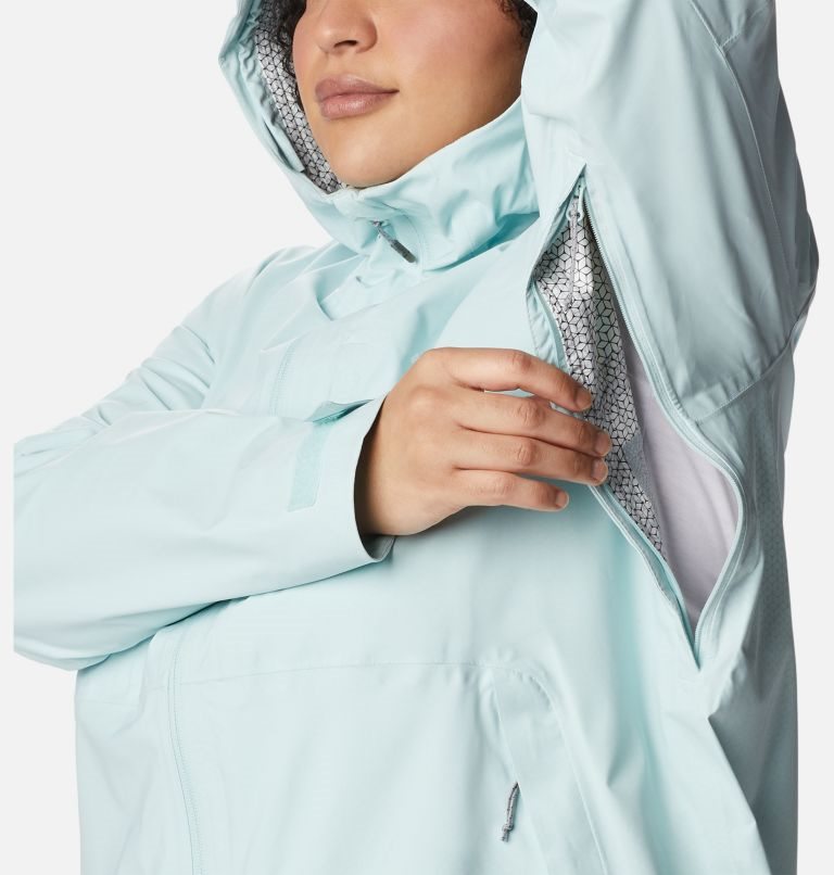 Women's Columbia Omni-Tech Ampli-Dry Shell Jackets Turquoise | Plus Size CA-U580A